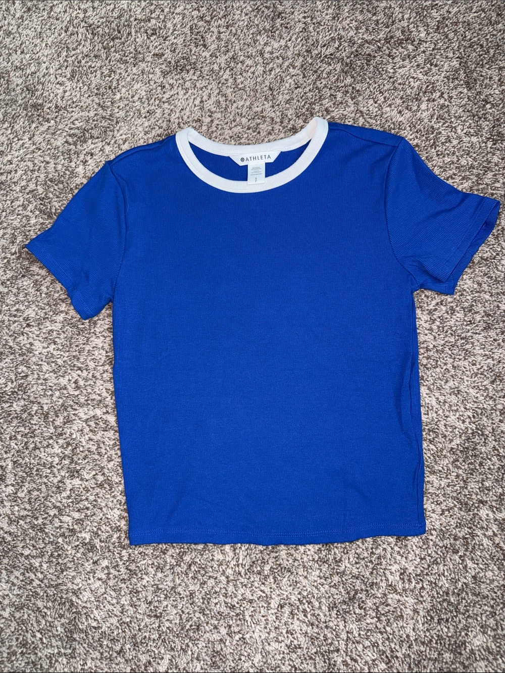 Athleta Signature Rib Crop Tee size Small